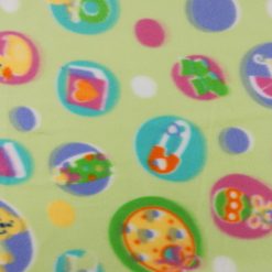 SALE Fleece Print Fabric Baby Dot Green, by the yard