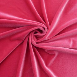 Wholesale Stretch Spandex Velvet Fabric Fuschia 62 yard roll