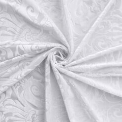 Stretch Burnout Velvet Fabric White, by the yard