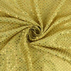 SALE Luxe Stretch Confetti Hologram Sequin Dot Fabric Gold, By The Yard