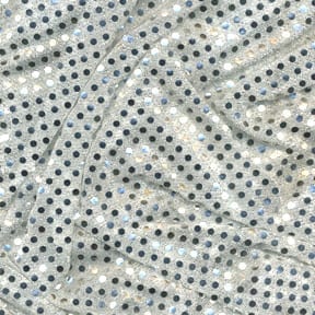 Wholesale Stretch 3mm Dot Fabric Silver/Silver 50 yard roll