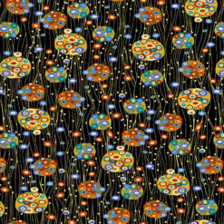 Timeless Treasures Fabric Bejeweled Circles Cleo CM1882 Black 15 yard bolt
