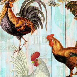 Timeless Treasures Fabric Chickens On Faded Fence Farm-CD1532 Multi 15 yard bolt