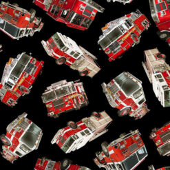 Timeless Treasures Fabric Fire Engine Fire CD1988 Black, by the yard