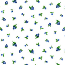 Timeless Treasures Fabric Blueberry Delight Fruit CD1747 White 15 yard bolt