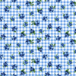 Timeless Treasures Fabric Blueberry Delight Fruit CD1750 Sky 15 yard bolt
