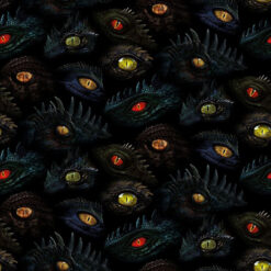 Timeless Treasures Fabric Dragons Eyes Fun CD2495 Black 15 yard bolt