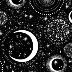 Timeless Treasures Fabric Glow In The Dark Fun CG7431 Black 15 yard bolt