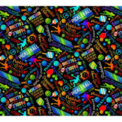 Timeless Treasures Fabric Pickleball GAIL-CD2274 Black 15 yard bolt
