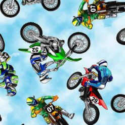 Timeless Treasures Fabric Dirt Bikes Motocross GM-CD8993 Multi 15 yard bolt