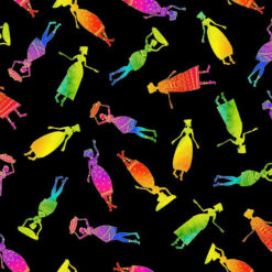 Timeless Treasures Fabric African Sunset Kenta CM2043 Black 15 yard bolt