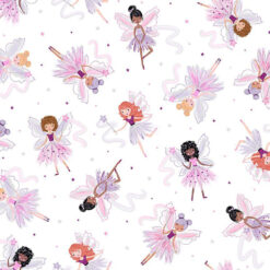 Timeless Treasures Fabric Fairies Ribbon Dances Kidz CM2554 Blush 15 yard bolt