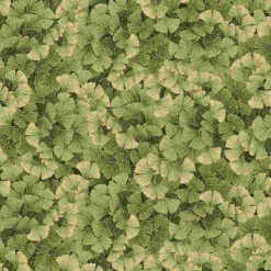 Timeless Treasures Fabric Metallic Ginkgo Kyoto CM1672 Green 15 yard bolt