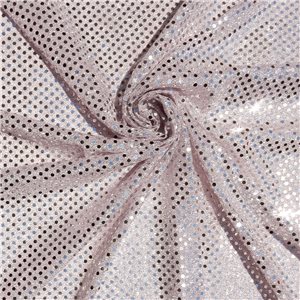 Luxe Stretch Confetti Sequin Dot Fabric Frost Pink 25 yard bolt