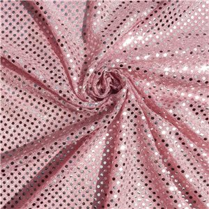 SALE Luxe Stretch Confetti Sequin Dot Fabric Party Pink, by the yard