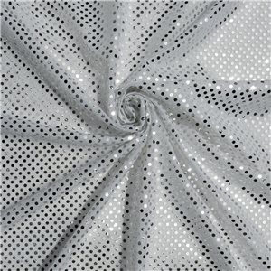 SALE Luxe Stretch Confetti Sequin Dot Fabric Silver, by the yard