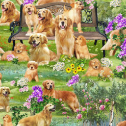 Timeless Treasures Fabric I Love My Dog Michael CD2944 Green 15 yard bolt