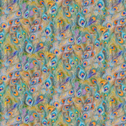 Timeless Treasures Fabric Peacock Feathers CD2583 Multi 15 yard bolt