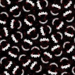 Timeless Treasures Fabric Bloody Vampire Fangs Wicked CD1832 Black 15 yard bolt