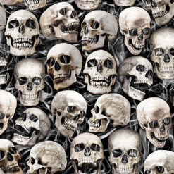 Timeless Treasures Fabric Smile Skulls Wicked CD2417 Black 15 yard bolt