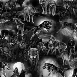 Timeless Treasures Fabric Demon Wolves Wicked CD2764 Grey 15 yard bolt