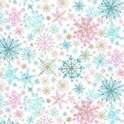 108" Wide Cotton Print Fabric XHoliday CD2836 White 18 yard bolt