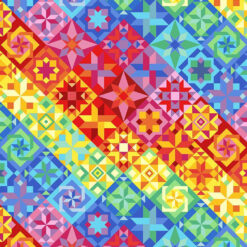 108" Wide Cotton Print Fabric XQuilt CD2598 Bright 18 yard bolt
