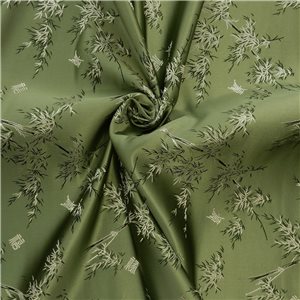 30" Silk Chinese Brocade Fabric Bamboo Stalks Sage 15 yard bolt