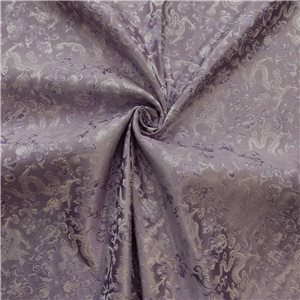 30" Silk Chinese Brocade Fabric Dragon & Flowers Lilac 15 yard bolt