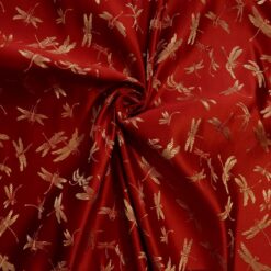 30" Silk Chinese Brocade Fabric Dragonfly Red 15 yard bolt