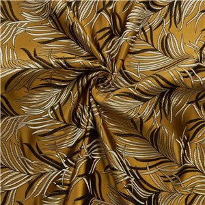 30" Silk Chinese Brocade Fabric Feathers Gold 15 yard bolt