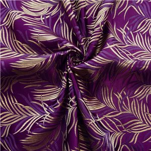 30" Silk Chinese Brocade Fabric Feathers Purple 15 yard bolt