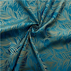 30" Silk Chinese Brocade Fabric Feathers Turquoise 15 yard bolt