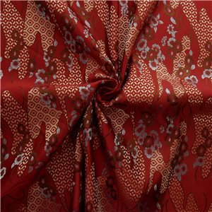 30" Silk Chinese Brocade Fabric Golden River Red 15 yard bolt