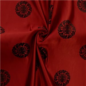 30" Silk Chinese Brocade Fabric Shou Red 15 yard bolt