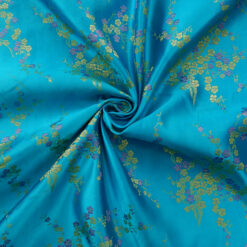 60" Chinese Brocade Fabric Dogwood Turquoise 10 yard bolt