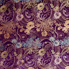60" Chinese Brocade Fabric Paisley Purple 35 yard bolt