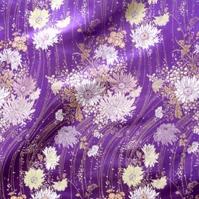 45" Chinese Brocade Fabric Spring Purple, by the yard