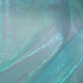 SALE Moonglow Iridescent Crinkle Organza Fabric Turquoise Gem, by the yard