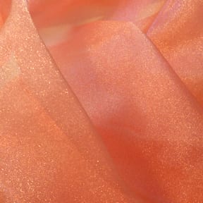 SALE Crystal Sparkle Organza Fabric Coral, by the yard