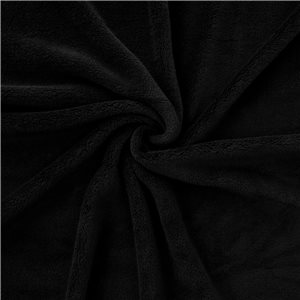 Double-Sided Minky Fleece Fabric Black, by the yard