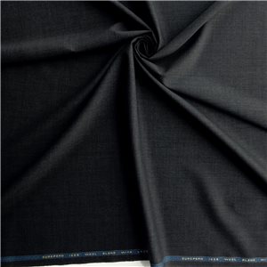 European Stretch 100s Wool Blend Gabardine Fabric Bankers Gray, by the yard