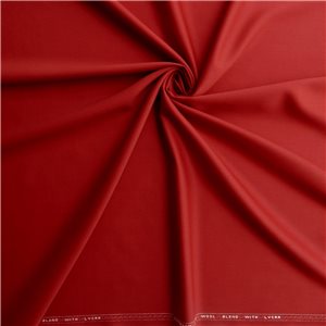 European Stretch 100s Wool Blend Gabardine Fabric Red, by the yard