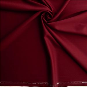 European Stretch 100s Wool Blend Gabardine Fabric Wine, by the yard