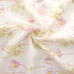 Wholesale European Printed Linen Fabric Floral Sprouts 50 yard roll