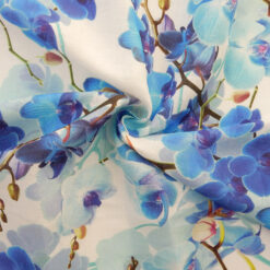 European Printed Linen Fabric Orchid Blue 25 yard bolt