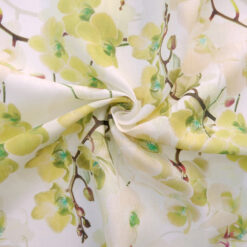 European Printed Linen Fabric Orchid Citrine 25 yard bolt