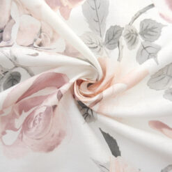 Wholesale European Printed Linen Fabric Rose Blush 50 yard roll