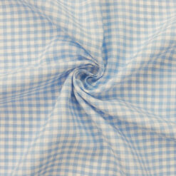 Wholesale European Linen Gingham Fabric Blue-White 50 yard roll
