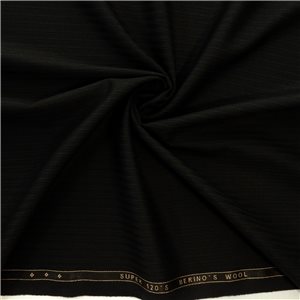 English Super 120's Merino Wool Fabric 54 Black, by the yard